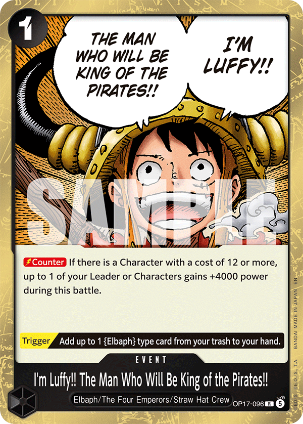 I'm Luffy!! The Man Who Will Be King of the Pirates!! — OP17-096