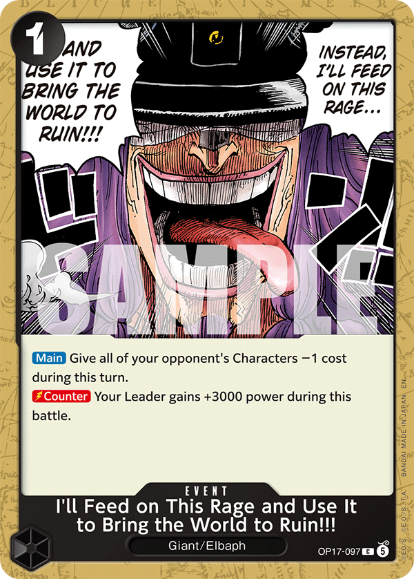 I'll Feed on This Rage and Use It to Bring the World to Ruin!!! — OP17-097